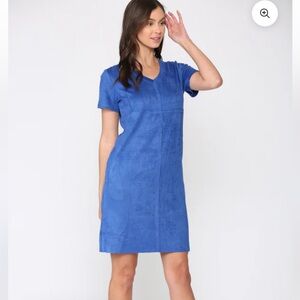 Joh Blue Suede Short Sleeve Dress